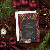 Dark Academia Red Velvet Christmas Invitation Einladung