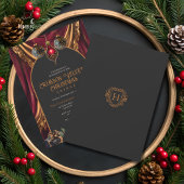 Dark Academia Red Velvet Christmas Invitation Einladung