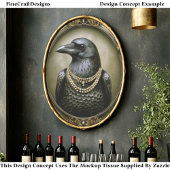 Dark Academia Regal Raven & Pearls ET1L Decoupage Seidenpapier