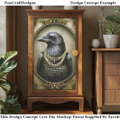Dark Academia Regal Raven & Pearls ET1L Decoupage Seidenpapier