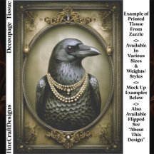 Dark Academia Regal Raven & Pearls ET1R Decoupage