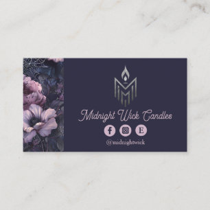 Dark Academia Rose und Spiderwebs Business Card Visitenkarte