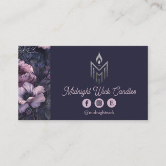 Dark Academia Rose und Spiderwebs Business Card Visitenkarte