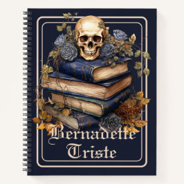 Dark Academia Skull Book Ästhetische Name Sentimen Notizblock