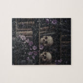 Dark Academia Skulls und Bookcase Puzzle (Horizontal)