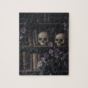 Dark Academia Skulls und Bookcase Puzzle