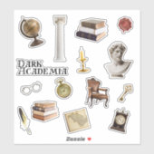 Dark Academia Sticker Set | Zeitschriftenaufkleber (Blatt)