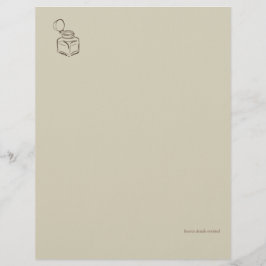 Dark Academia Tintenfass – Minimalistische Vintage Briefbogen