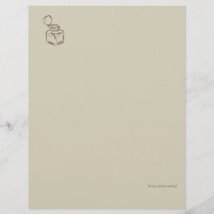 Dark Academia Tintenfass – Minimalistische Vintage Briefbogen