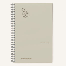Dark Academia Tintenfass – Minimalistische Vintage Notizblock