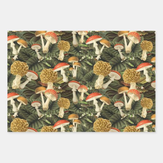 Dark Academia Viktorianisch Goth Glam Mushroom & L Geschenkpapier Set (Vorderseite 2)