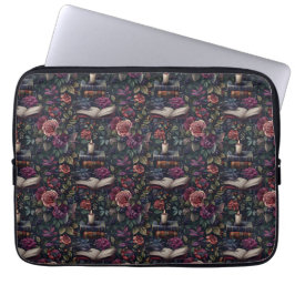 Dark Academia Vintag Floral, Vögel und Bücher Laptopschutzhülle