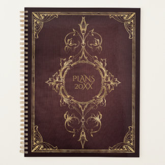 Dark Academia Vintag Scrollwork Buchabdeckung Planer