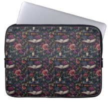 Dark Academia Vintage Floral, Vögel und Bücher