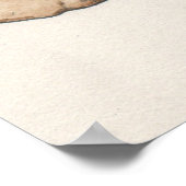 Dark Academia Watercolour Raven Skull Art Poster (Ecke)