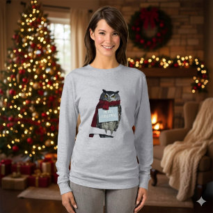 Dark Academia Weihnachts-Eule Frohe T-Shirt