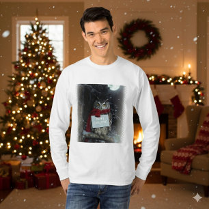 Dark Academia Weihnachts-Eule Frohe T-Shirt