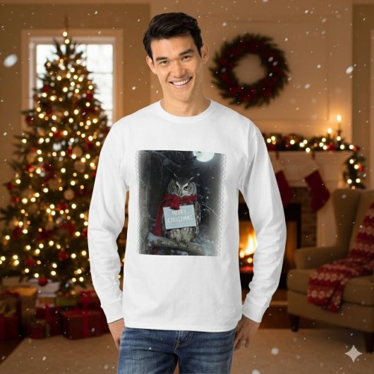 Dark Academia Weihnachts-Eule Frohe T-Shirt