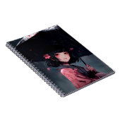 Dark Aesthetic Anime Girl with Umbrella Notizblock (Rechte Seite)