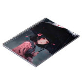 Dark Aesthetic Anime Girl with Umbrella Notizblock (Linke Seite)