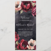 DARK AESTHETIC FLORAL RED & BLACK WEDDING PROGRAMM (Vorderseite)