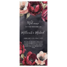 DARK AESTHETIC FLORAL RED & BLACK WEDDING PROGRAMM