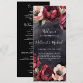 DARK AESTHETIC FLORAL RED & BLACK WEDDING PROGRAMM (Vorne/Hinten)