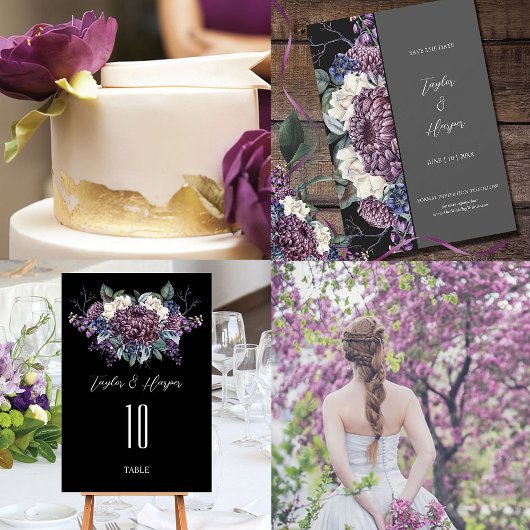 Dark Aesthetic Goth Wedding Bouquet Einladung