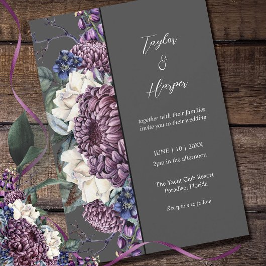 Dark Aesthetic Goth Wedding Bouquet Einladung