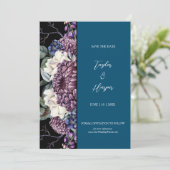 Dark Aesthetic Goth Wedding Bouquet Einladung (Stehend Vorderseite)