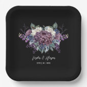 Dark Aesthetic Goth Wedding Bouquet Pappteller (Vorderseite)