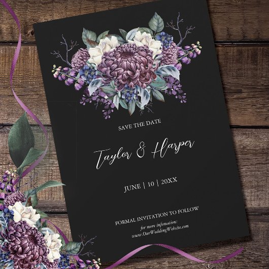Dark Aesthetic Goth Wedding Bouquet Save The Date