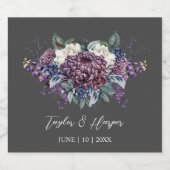 Dark Aesthetic Goth Wedding Bouquet Schaumweinetikett (Einzelnes Label)