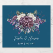Dark Aesthetic Goth Wedding Bouquet Schaumweinetikett (Einzelnes Label)