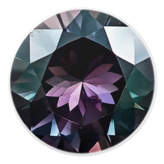 Dark Alexandrite Crystal Pattern Keramikknauf (Vorderseite)