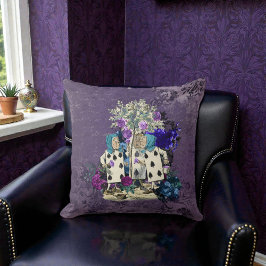 Dark Alice Caterpillar Rustic Deep Purple Kissen
