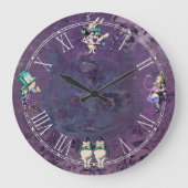 Dark Alice Deep Purple Wonderland Große Wanduhr (Vorderseite)
