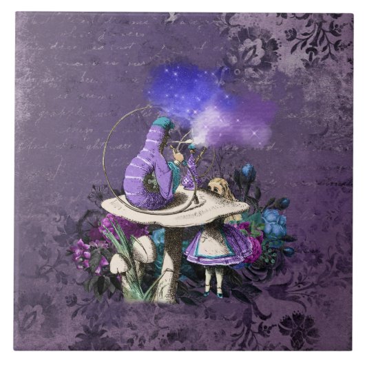Dark Alice Rustic Deep Purple Caterpillar Fliese (Vorderseite)