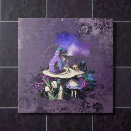 Dark Alice Rustic Deep Purple Caterpillar Fliese