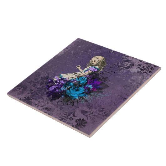 Dark Alice Rustic Deep Purple Fliese (Seite)