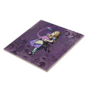 Dark Alice Rustic Deep Purple Fliese (Seite)