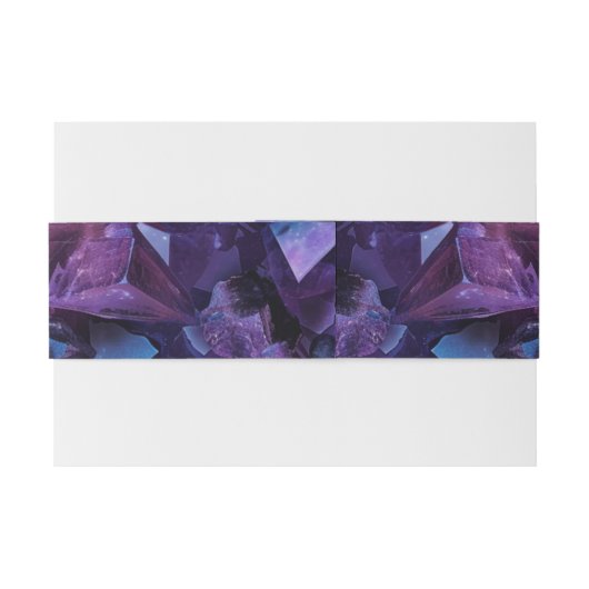 Dark Amethyst Boho Witch Crystals Black Wedding Einladungsbanderole (Rückseitenbeispiel)