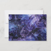 Dark Amethyst Boho Witch Crystals Black Wedding RSVP Karte (Rückseite)