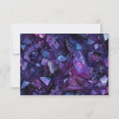 Dark Amethyst Boho Witch Crystals Black Wedding RSVP Karte (Rückseite)