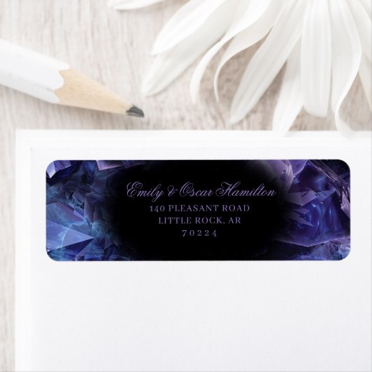 Dark Amethyst Boho Witch Crystals Return Address (Insitu)
