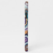 Dark Amethyst Lila Aquamarines blaues Goldmarmor-M iPhone Hülle (Rechte Seite)