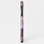 Dark Amethyst Lila Aquamarines blaues Goldmarmor-M iPhone Hülle (Linke Seite)