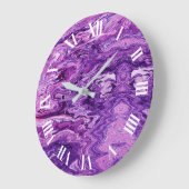 Dark Amethyst Marble Melt Große Wanduhr (Winkel)
