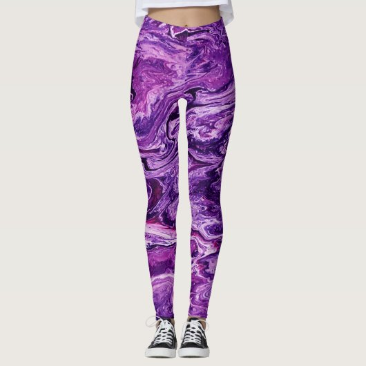 Dark Amethyst Marble Melt Leggings (Vorderseite)