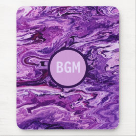 Dark Amethyst Marble Melt Mousepad